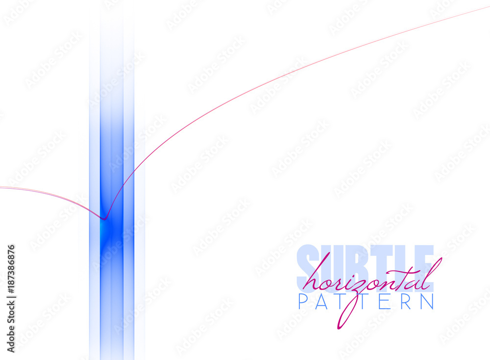 Poster Horizontal pattern with blue stripe and red curved line