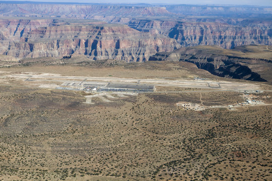 The Grand Canyon West airport in the desert of Arizona