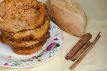 French toasts. Traditional Spanish torrijas