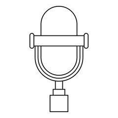 Vintage microphone icon, outline style