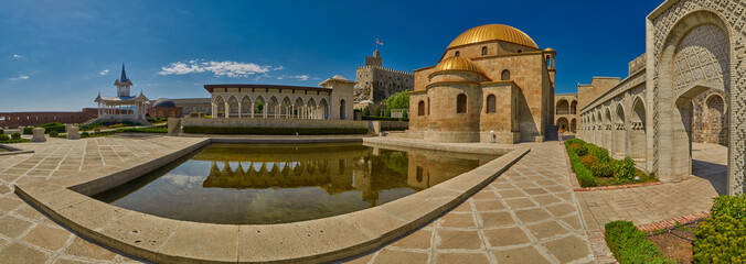 AKHALTSIKHE, GEORGIA - 08 AUGUST 2017: Panoramic view  Majestic Rabati Castle