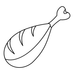 Roasted whole leg icon, outline style