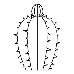 Blooming cactus icon, outline style