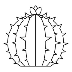 Flowering cactus icon, outline style