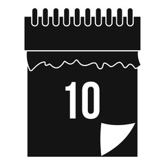 10 date calendar icon, simple style