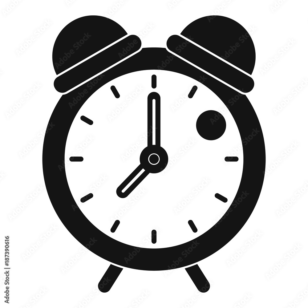 Poster alarm clock retro classic design icon simple style