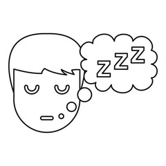 Sleeping boy icon, outline style