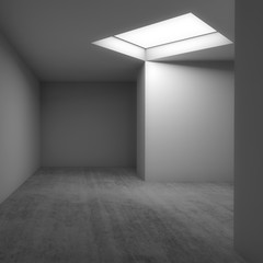 Empty white room interior, 3d render