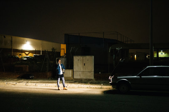 Man conversating near the car