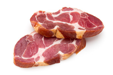 Fresh pig crude meat with rosemary.