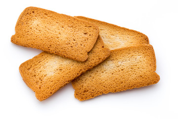 Toast bread isolated on the white background.