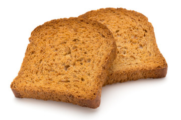 Sliced Toast Bread isolated on white background, top view.