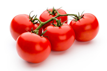 Tomato isolated on white background.