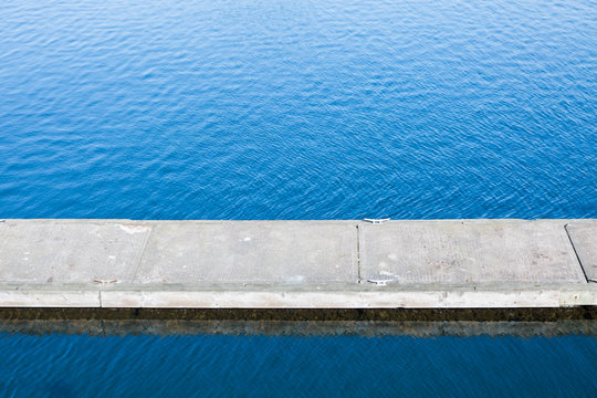 Floating pier in water