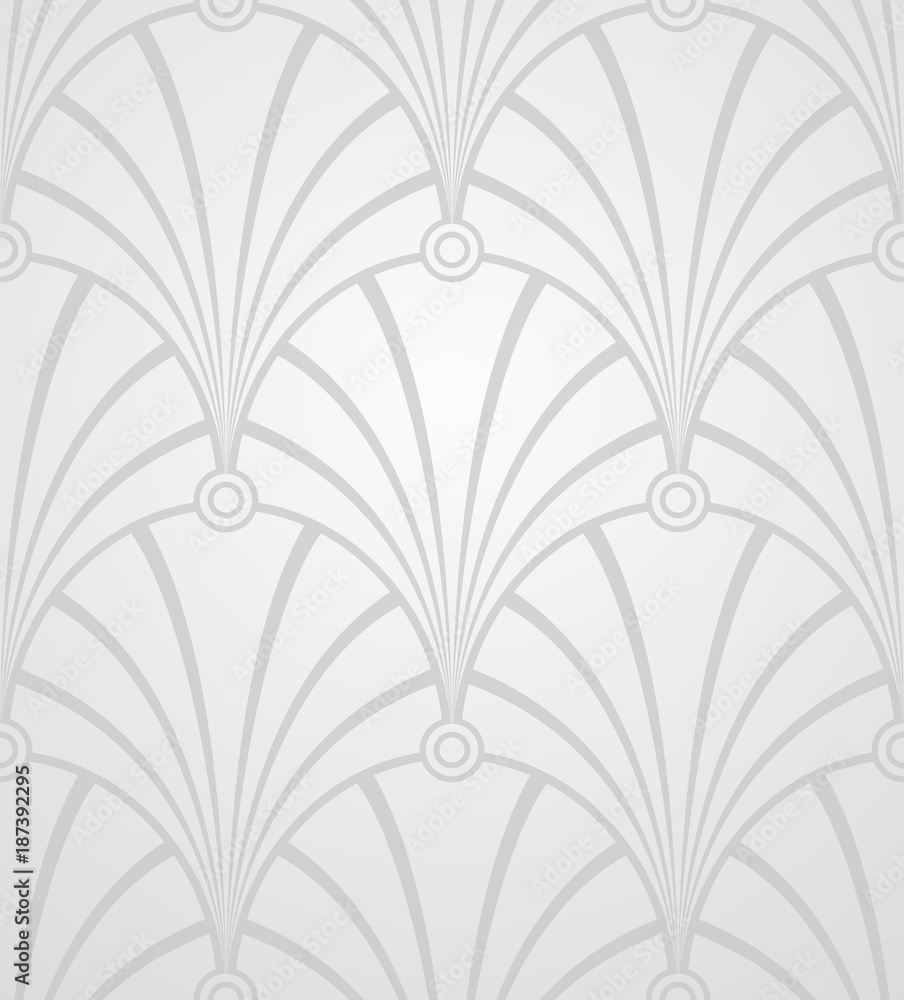 Poster Vector wallpaper background. Gray damask pattern with lighting.