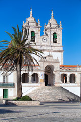 Fototapeta na wymiar Church of Our Lady of Nazare (Igreja de Nossa Senhora da Nazare) located on the Nazare, Portugal