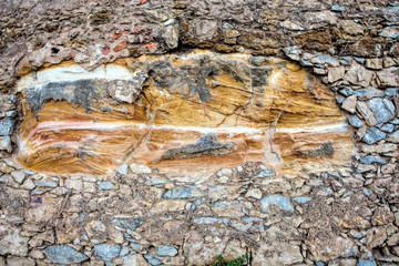 Part of a stone wall, for background or texture