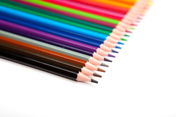 Color pencils isolated on white background