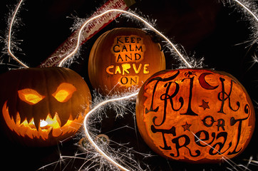 Carved Pumpkin Halloween Display