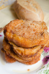 French toasts. Traditional Spanish torrijas
