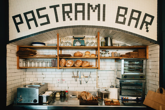 Kitchen of a local Pastrami sandwich bar.