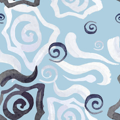 Abstract seamless pattern painted with watercolors.