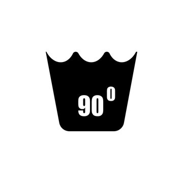can not be washed above 90 degrees icon. Wash elements. Premium quality graphic design icon. Simple love icon for websites, web design, mobile app, info graphics