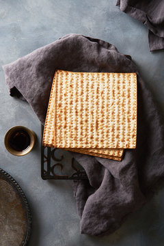 Overhead view of matzo on cooling rack