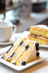 Lemon Blueberry layered cake