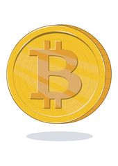 Obraz premium Bitcoin flat vector icon. Cryptmint coin.New virtual money.