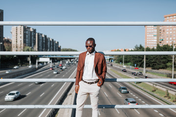 African businessman in the street