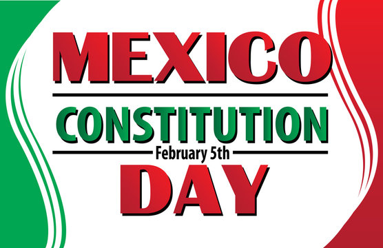 Mexico Constitution Day Postcard Border Mexican Flag