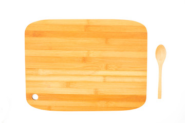 isolated bamboo chopping board
