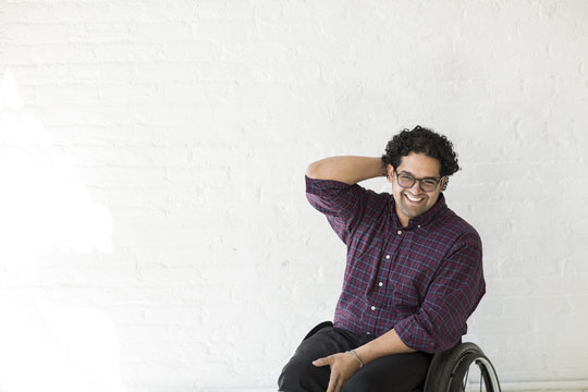 Portrait of a man in a wheel chair
