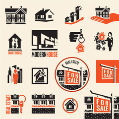 Real estate. House icon.