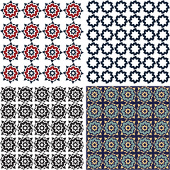 Abstract background. Ornamental seamless pattern. Geometric vector background. Arabic pattern. Retro vintage ornaments set.