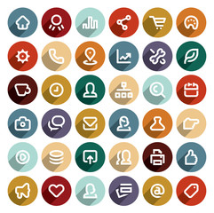 Flat icons set. Communication icons for web and mobile.