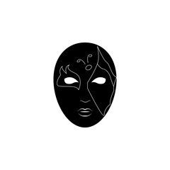 Carnival mask with a pattern icon. Carnival element icon. Premium quality graphic design icon. Baby Signs, outline symbols collection icon for websites, web design, mobile