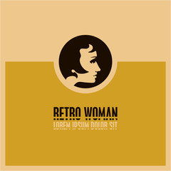 Woman face. Retro woman profile. Beautiful woman silhouette sign.