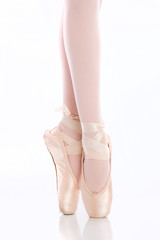 Ballet dancer feet on pointe