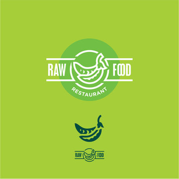 Peas icon, Peas label. Green peas. Raw food sign. Peas pod.
