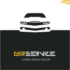 car service poster design template, sports car front icon