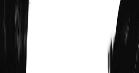 abstract vertical paint brush stroke black and white transition background, animation of paint splash with alpha channel - Powered by Adobe