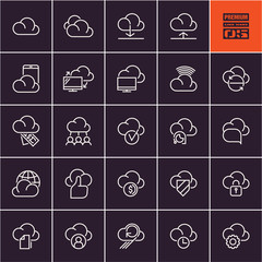 Cloud computing icons set