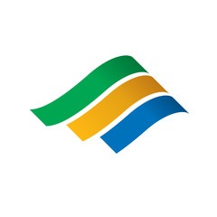 Gabon flag, vector illustration