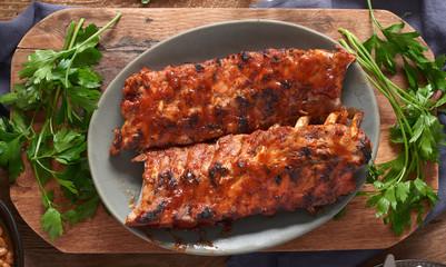 Messy Barbecue Spare Rib Dinner Party