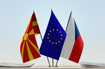 Flags of Macedonia European Union and Czech Republic