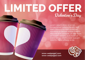 Coffee to Go Valentine's Day Banner Concept