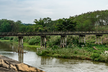 Fototapeta na wymiar Concrete bridge in countryside
