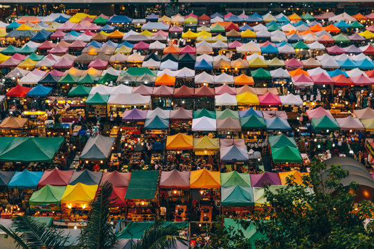 Large Outdoor Market in Bangkok